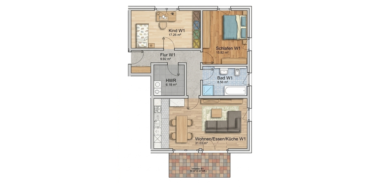 **TERRASSENWOHNUNG MIT PRIVATGARTEN UND EINBAUKÜCHE IN THUNE-ERSTBEZUG** - Erdgeschoßwohnung Braunschweig Wabe-Schunter-Beberbach | Angebot:27332045