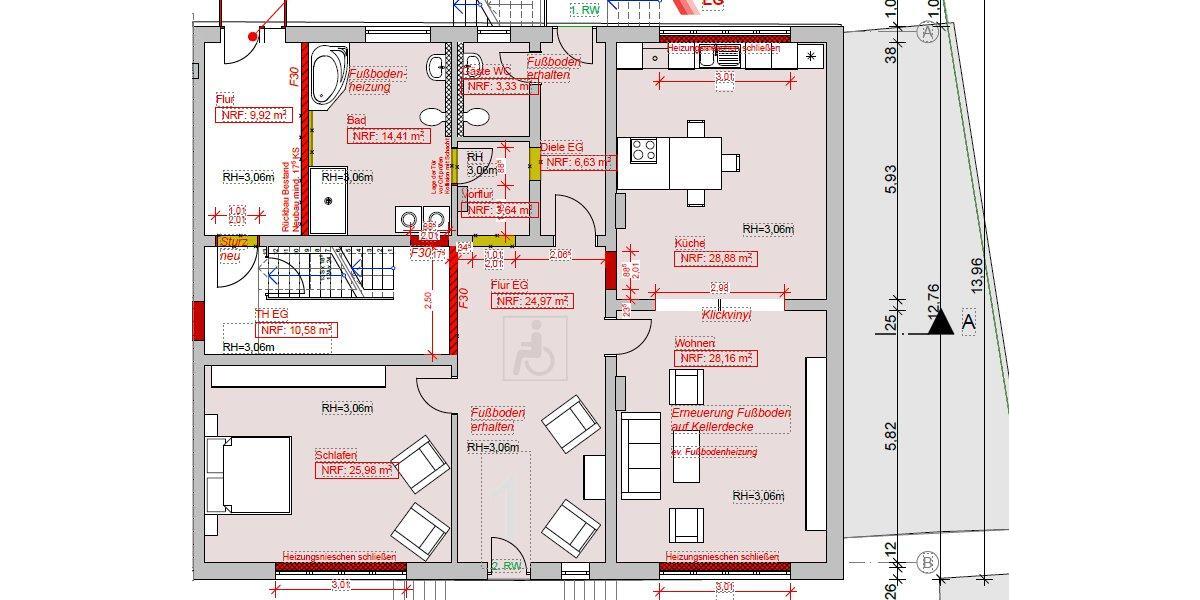 Erdgeschoßwohnung Goslar Immenrode - 2 Zimmer, 136 m&sup2;, 1.250&euro; | Angebot:26050340