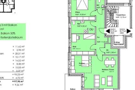 Wohnung Niedersachsen - Braunschweig Braunschweig - 3 Zimmer, 98 m&sup2;, 430.000&euro; | Angebot:22152555