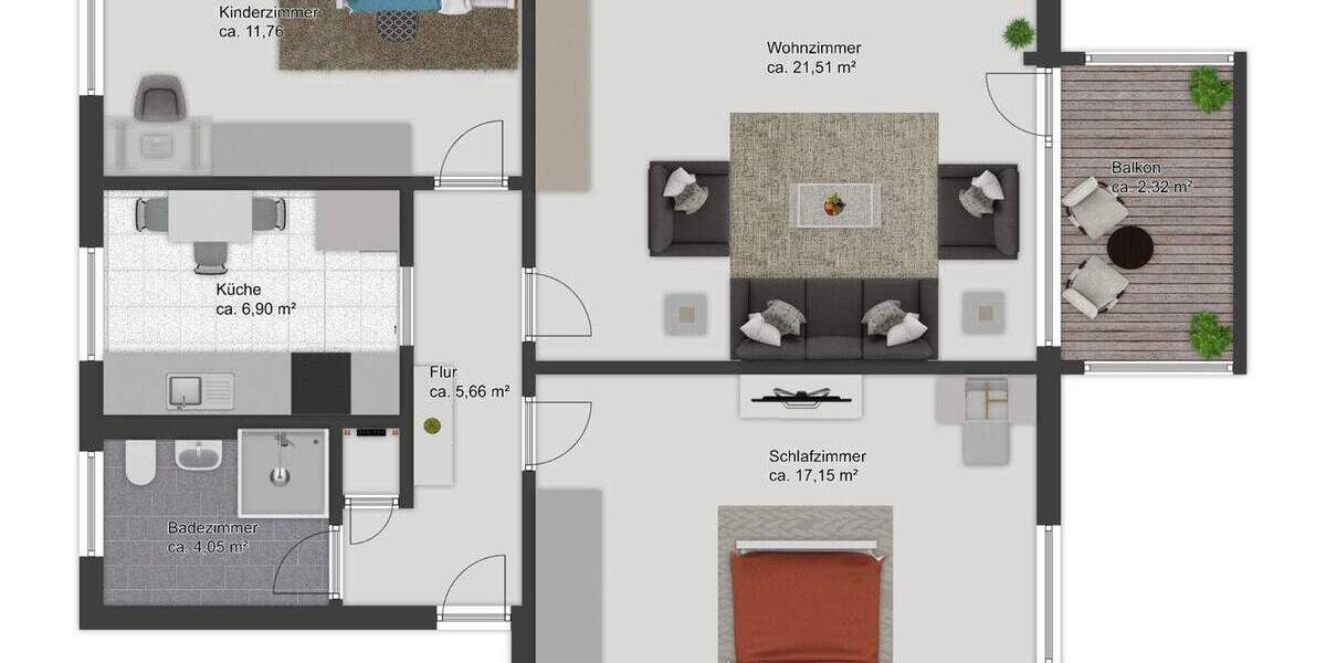 Etagenwohnung Wolfenbüttel Groß Stöckheim - 3 Zimmer, 69 m&sup2;, 89.000&euro; | Angebot:25672012