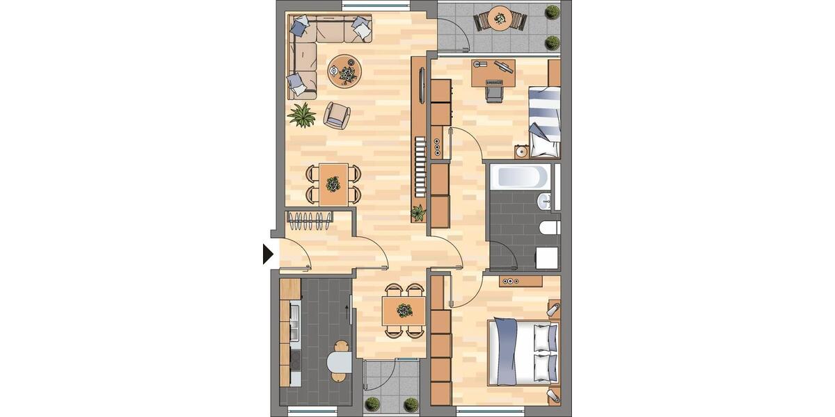 Etagenwohnung Braunschweig Timmerlah-Geitelde-Stiddien - 3 Zimmer, 77 m&sup2;, 623&euro; | Angebot:25310716