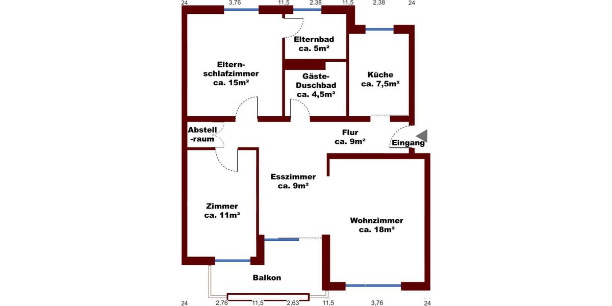 Hochparterre Braunschweig Timmerlah-Geitelde-Stiddien - 3 Zimmer, 83 m&sup2;, 1.100&euro; | Angebot:25924391