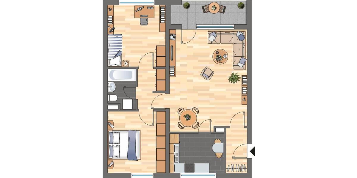 Etagenwohnung Braunschweig Timmerlah-Geitelde-Stiddien - 3 Zimmer, 77 m&sup2;, 618&euro; | Angebot:25310718