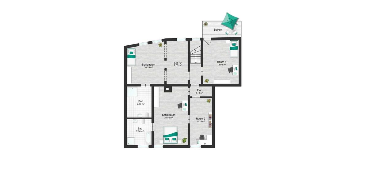 Etagenwohnung Denkte - 7 Zimmer, 208 m&sup2;, 1.554&euro; | Angebot:22138382