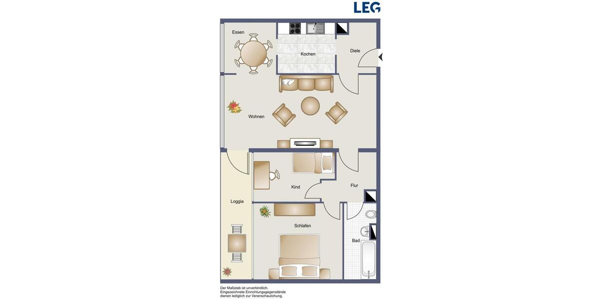 Etagenwohnung Braunschweig Timmerlah-Geitelde-Stiddien - 3 Zimmer, 75 m&sup2;, 579&euro; | Angebot:25591953