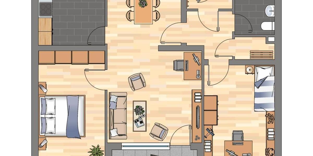 Erdgeschoßwohnung Braunschweig Timmerlah-Geitelde-Stiddien - 3 Zimmer, 72 m&sup2;, 564&euro; | Angebot:24708477