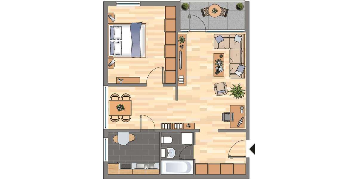 Etagenwohnung Braunschweig Weststadt - 2 Zimmer, 61 m&sup2;, 471&euro; | Angebot:26098661