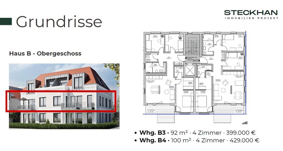 Etagenwohnung Schwülper - 4 Zimmer, 100 m&sup2;, 429.000&euro; | Angebot:26678568