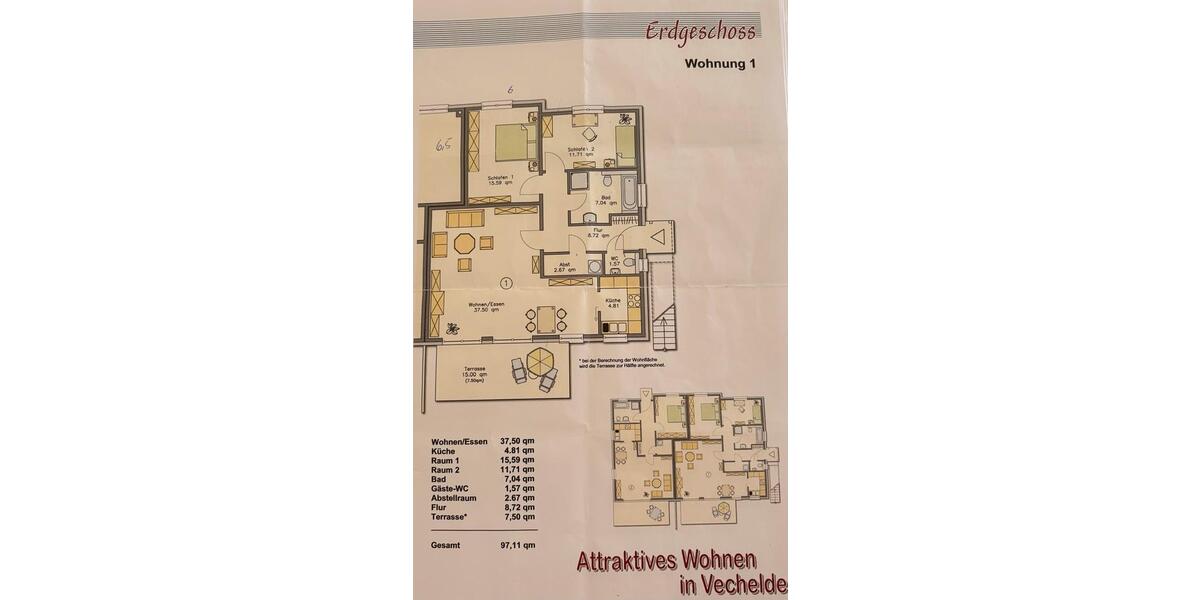 Erdgeschoßwohnung Vechelde - 3 Zimmer, 97 m&sup2;, 299.500&euro; | Angebot:26709695