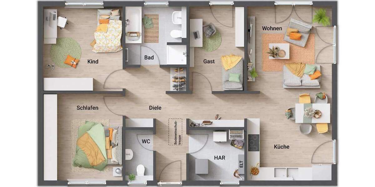 Bungalow Salzgitter Bad - 4 Zimmer, 100 m&sup2;, 219.350&euro; | Angebot:25669727