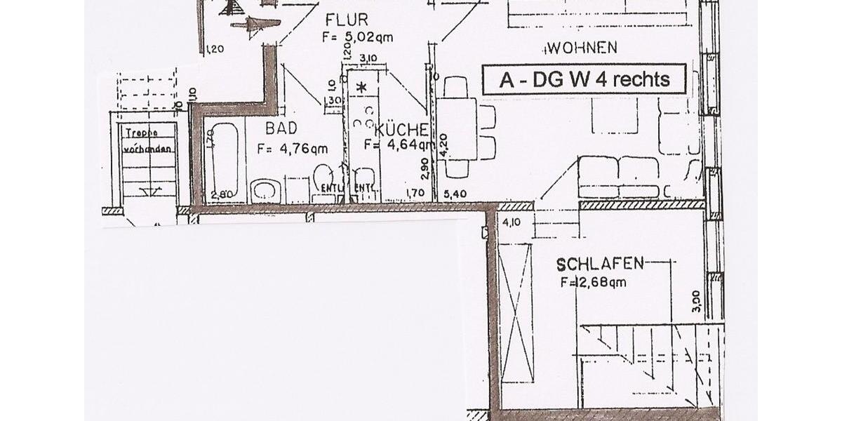 Dachgeschoßwohnung Schwülper - 2 Zimmer, 48 m&sup2;, 552&euro; | Angebot:25840763