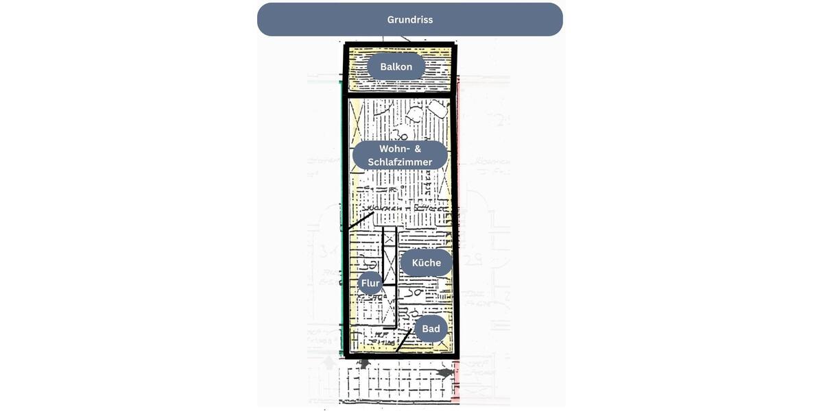 Etagenwohnung Braunschweig Lehndorf-Watenbüttel - 1 Zimmer, 40 m&sup2;, 480&euro; | Angebot:26040388