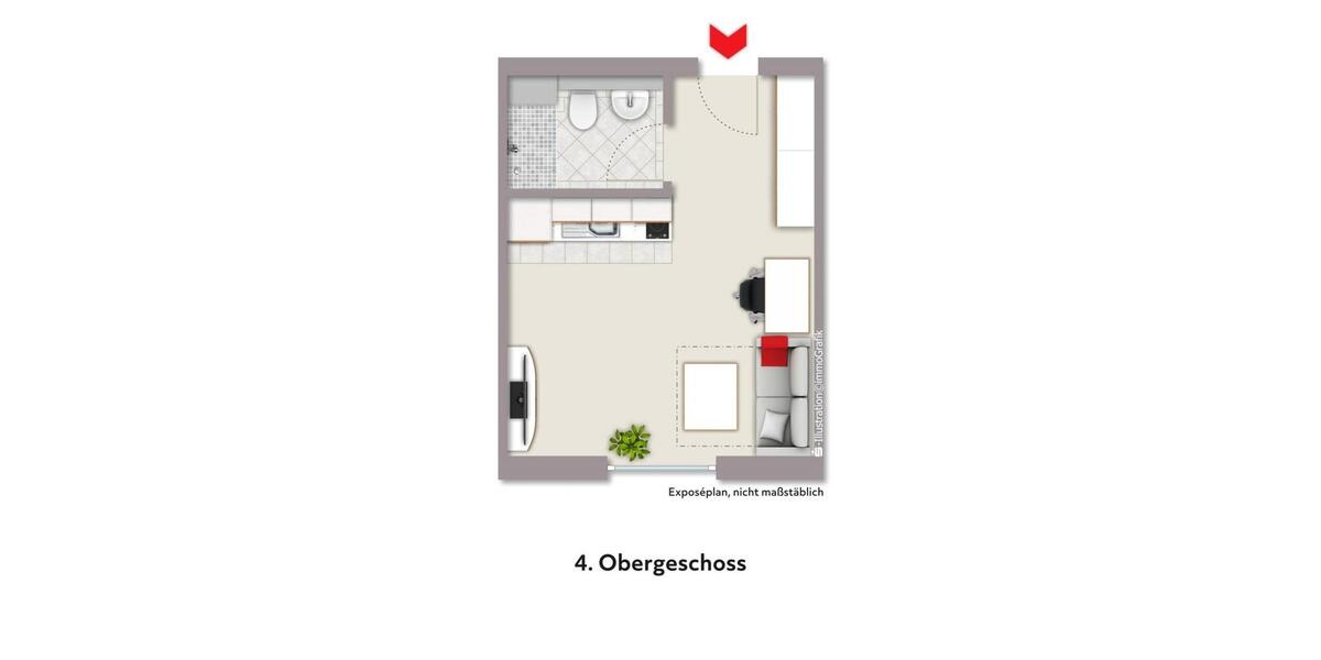 Etagenwohnung Braunschweig - 1 Zimmer, 22 m&sup2;, 584&euro; | Angebot:25852976