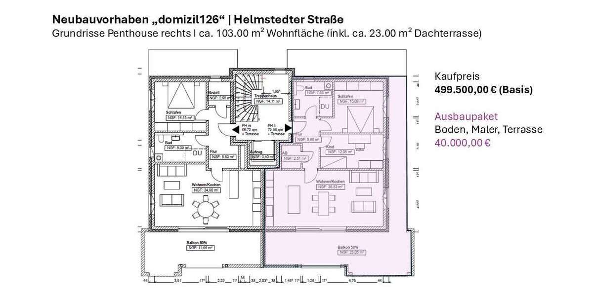 Etagenwohnung Niedersachsen - Braunschweig Braunschweig - 3 Zimmer, 103 m&sup2;, 499.500&euro; | Angebot:25901239