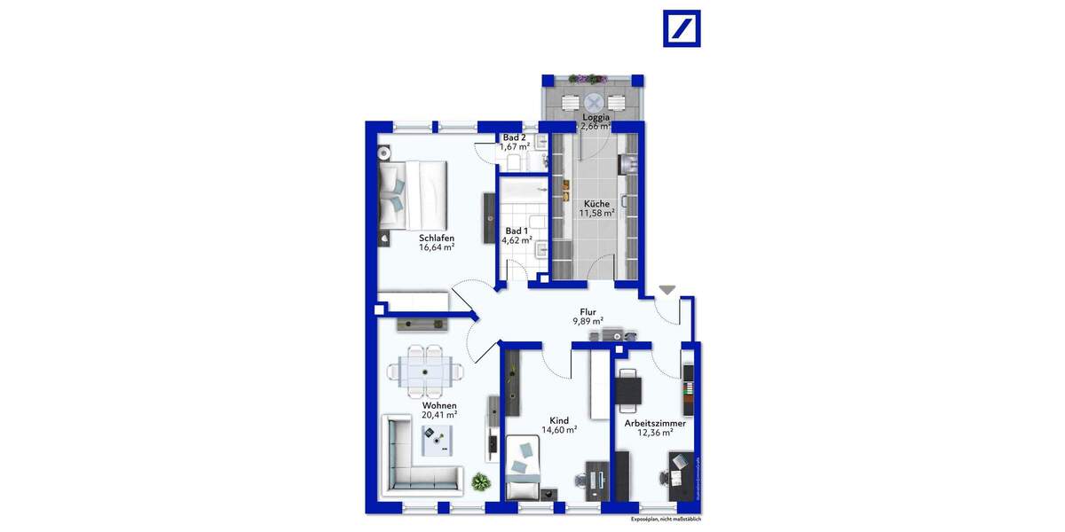 Etagenwohnung Braunschweig Westliches Ringgebiet - 4 Zimmer, 94 m&sup2;, 325.000&euro; | Angebot:25686043