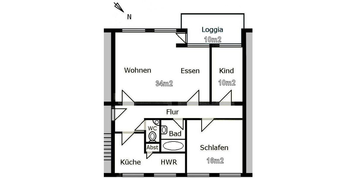 Dachgeschoßwohnung Wolfenbüttel Adersheim - 3 Zimmer, 86 m&sup2;, 179.999&euro; | Angebot:26050418