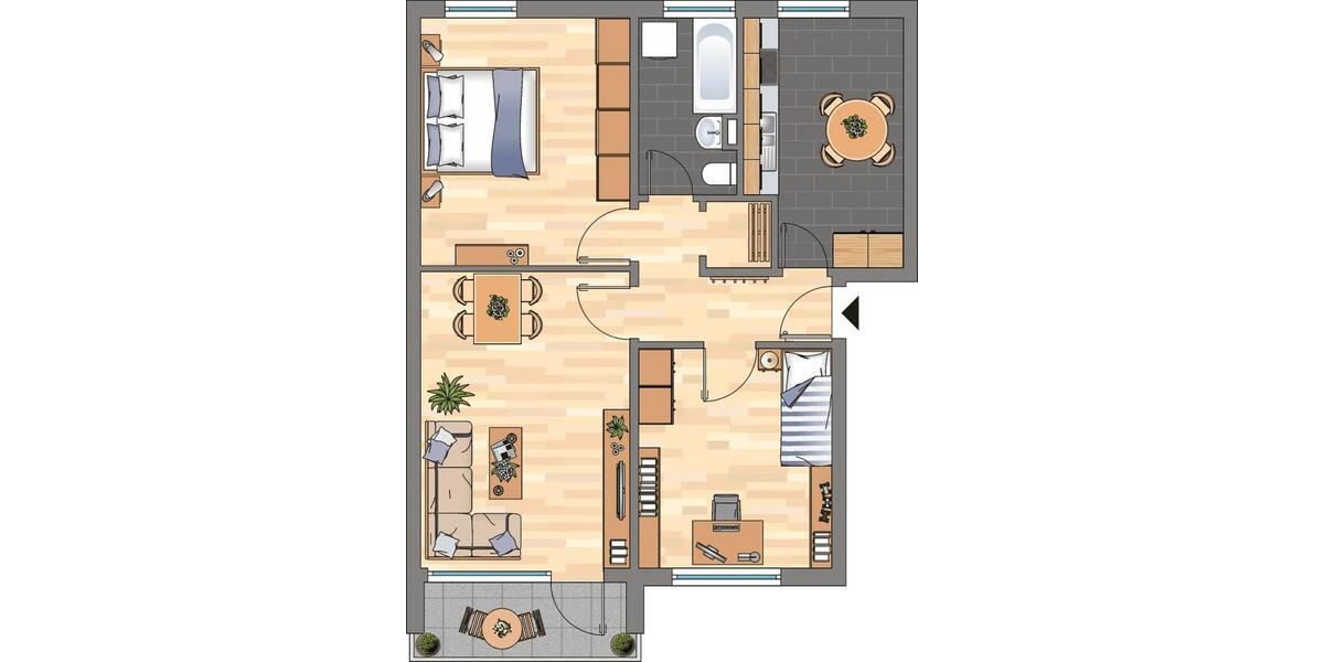 Etagenwohnung Braunschweig Timmerlah-Geitelde-Stiddien - 3 Zimmer, 71 m&sup2;, 569&euro; | Angebot:25984472