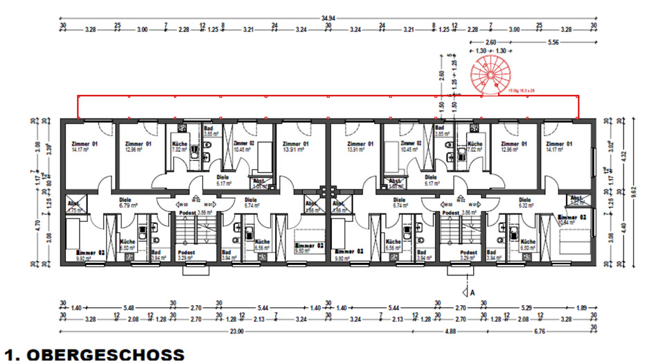 Etagenwohnung Braunschweig Lehndorf-Watenbüttel - 2 Zimmer, 43 m&sup2;, 520&euro; | Angebot:25865612