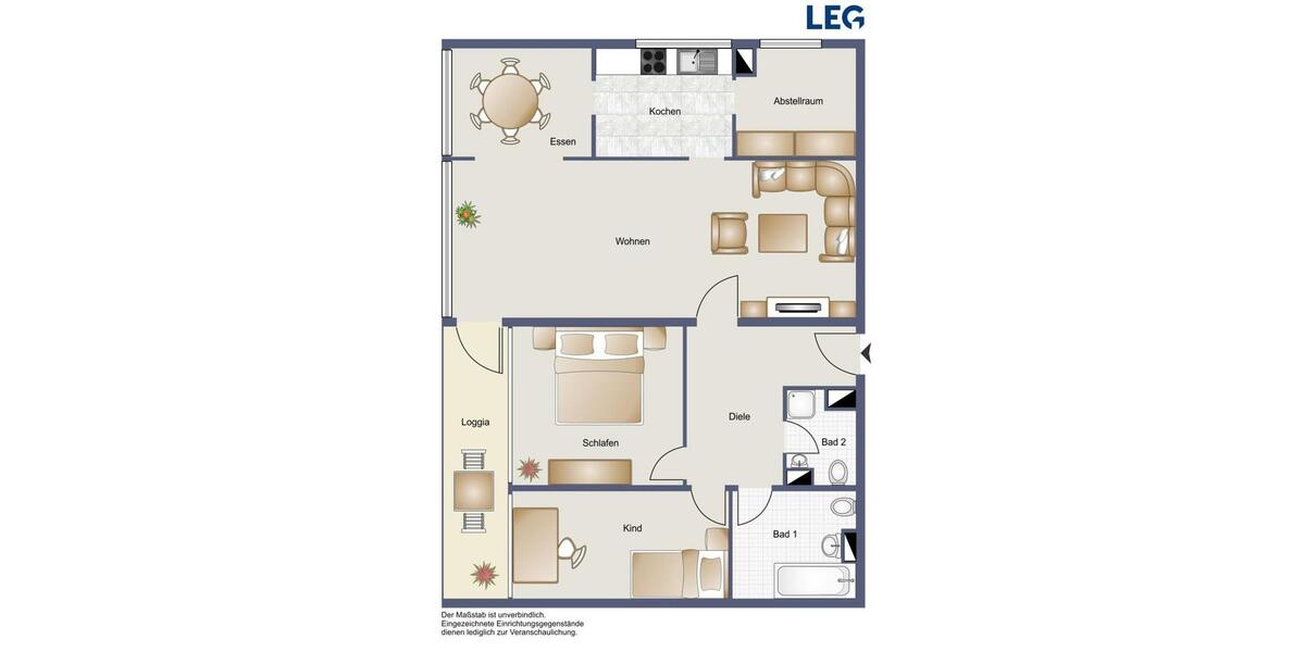 Etagenwohnung Braunschweig Timmerlah-Geitelde-Stiddien - 3 Zimmer, 94 m&sup2;, 713&euro; | Angebot:23811007