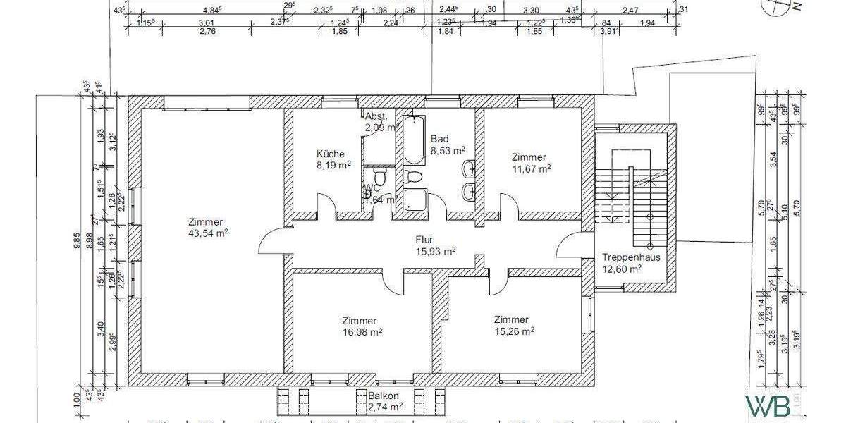 Etagenwohnung Braunschweig Innenstadt - 4 Zimmer, 125 m&sup2;, 487.500&euro; | Angebot:25673508