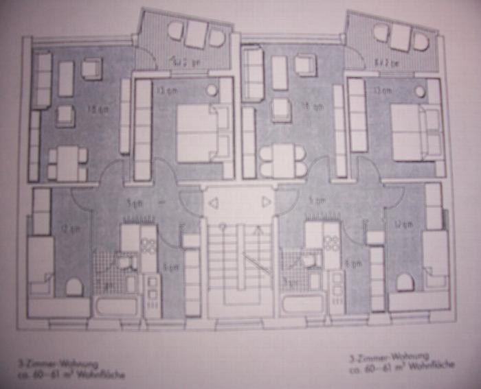 Etagenwohnung Goslar Jürgenohl - 3 Zimmer, 61 m&sup2;, 590&euro; | Angebot:25422988