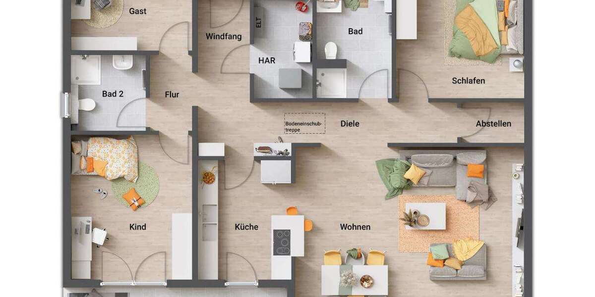 Bungalow Rötgesbüttel - 5 Zimmer, 127 m&sup2;, 278.850&euro; | Angebot:25727879