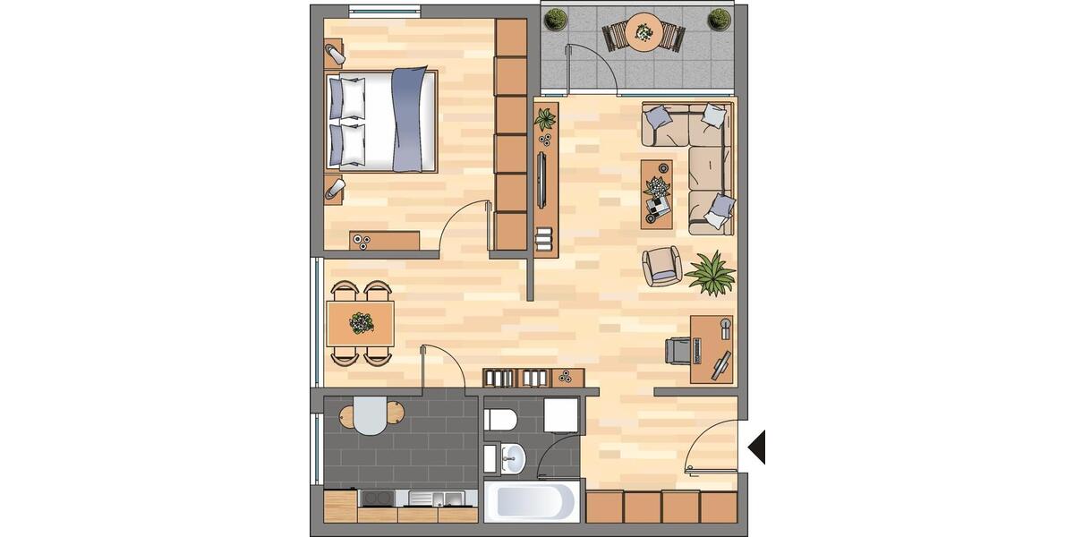 Etagenwohnung Braunschweig Timmerlah-Geitelde-Stiddien - 2 Zimmer, 61 m&sup2;, 471&euro; | Angebot:25989538