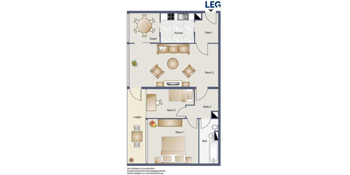 Etagenwohnung Braunschweig Timmerlah-Geitelde-Stiddien - 3 Zimmer, 75 m&sup2;, 585&euro; | Angebot:25810442