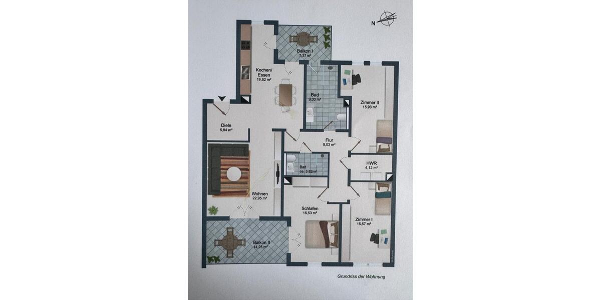 Etagenwohnung Braunschweig Lehndorf-Watenbüttel - 4 Zimmer, 133 m&sup2;, 469.000&euro; | Angebot:26033243