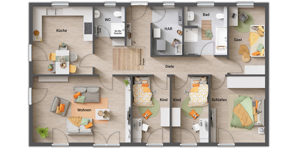 Bungalow Cremlingen Schulenrode - 6 Zimmer, 130 m&sup2;, 411.250&euro; | Angebot:26751187