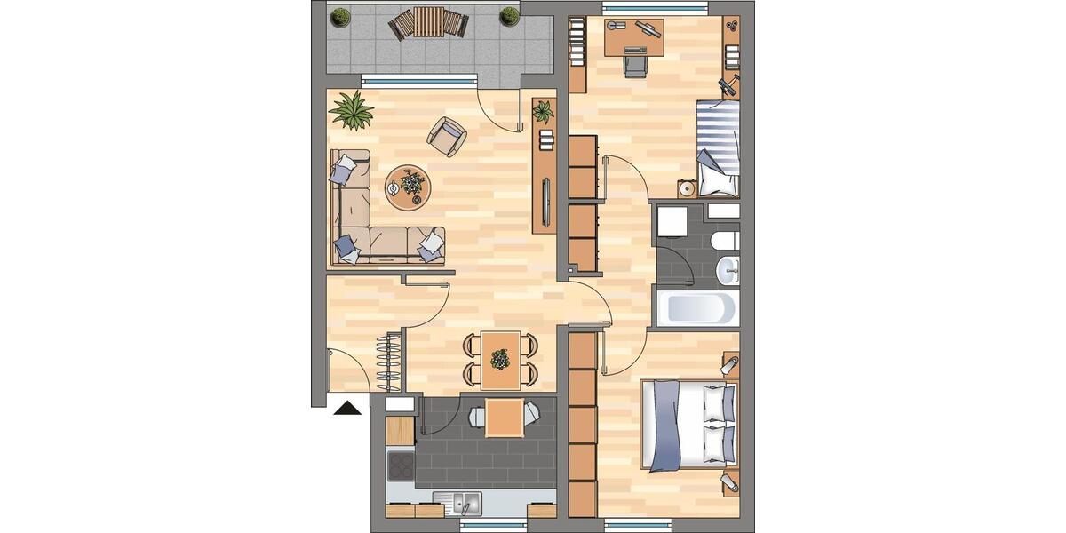 Etagenwohnung Braunschweig Timmerlah-Geitelde-Stiddien - 3 Zimmer, 80 m&sup2;, 619&euro; | Angebot:24708476
