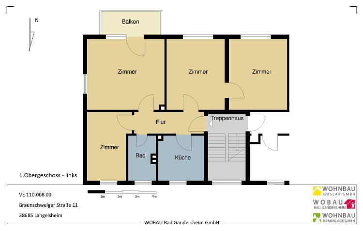Etagenwohnung Langelsheim Langelsheim (Innenstadt) - 4 Zimmer, 76 m&sup2;, 450&euro; | Angebot:26751381